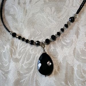 Lia sophia Black Cut Crystal necklace